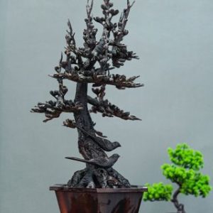 Bình hoa mai gỗ trắc