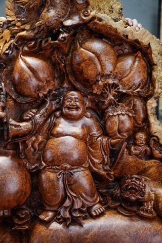 Di lạc tứ linh gỗ nu hương