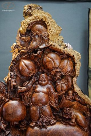 Di lạc tứ linh gỗ nu hương