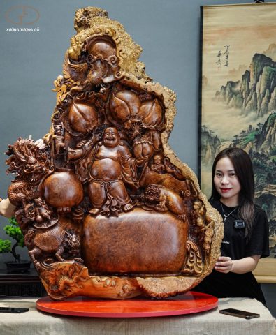 Di lạc tứ linh gỗ nu hương Di lạc tứ linh gỗ nu hương