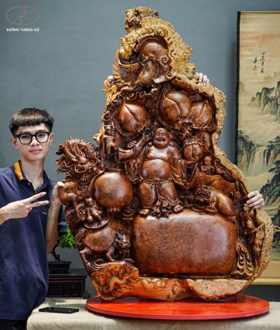 Di lạc tứ linh gỗ nu hương Di lạc tứ linh gỗ nu hương