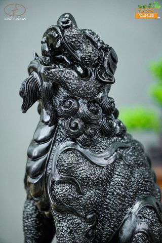 lân sư gỗ mun lân sư gỗ mun