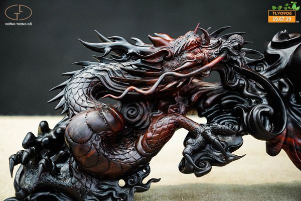 nhất long vờn ngọc gỗ trắc