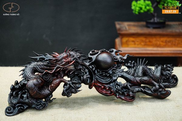 nhất long vờn ngọc gỗ trắc