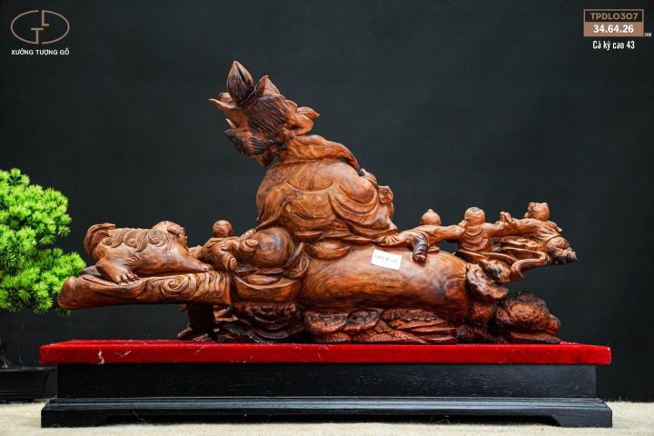 Di lạc vác hoa sen gỗ sưa Di lạc vác hoa sen gỗ sưa