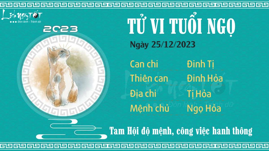 Tử vi ngày 25/12 của 12 con giáp: Dự đoán vận trình công việc – tài lộc – tình duyên hôm nay Tử vi tuổi Ngọ 25/12