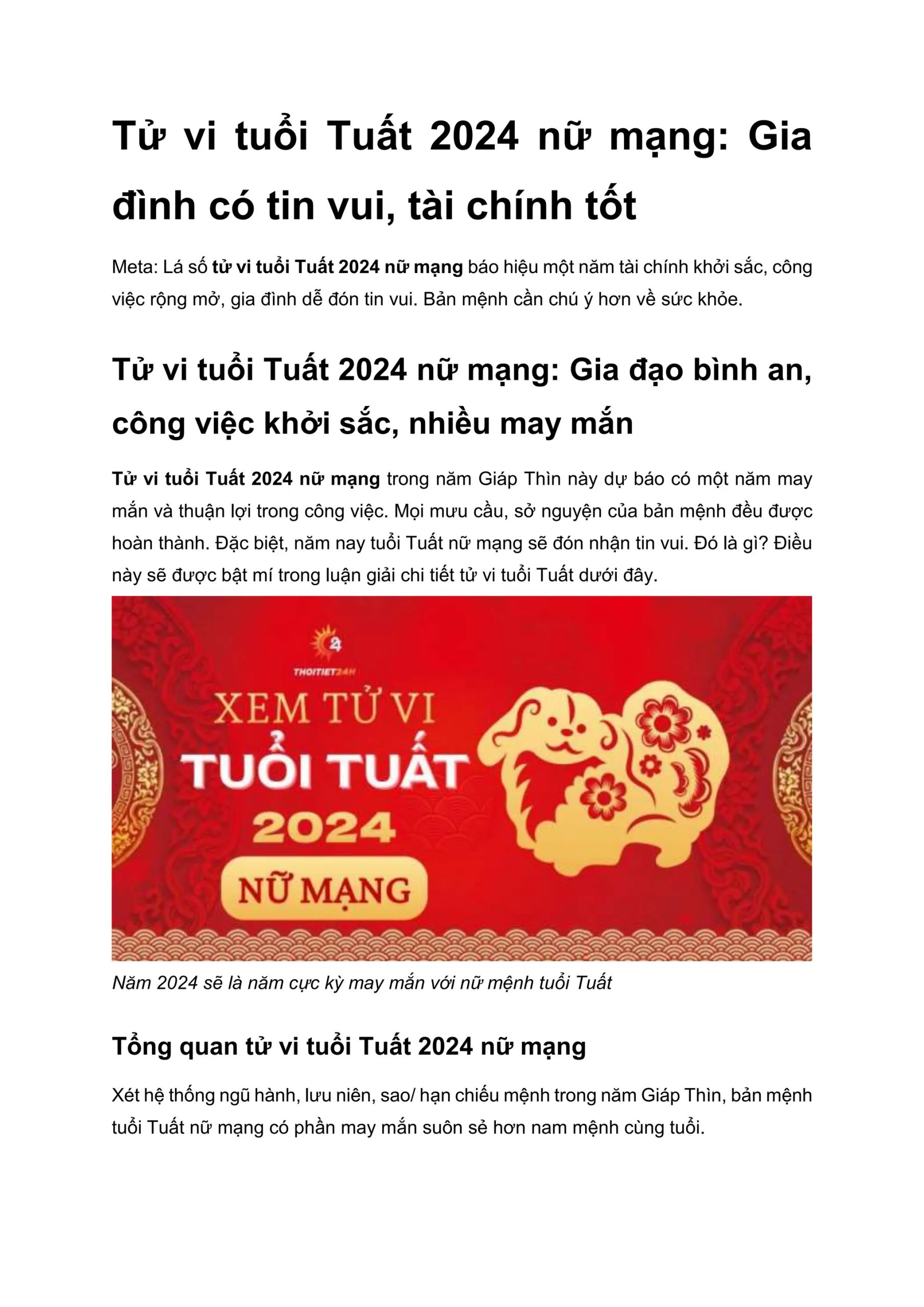 Tử vi Giáp Tuất 2024 nữ mạng (1994): Dự báo vận hạn & cơ hội trong năm Giáp Thìn