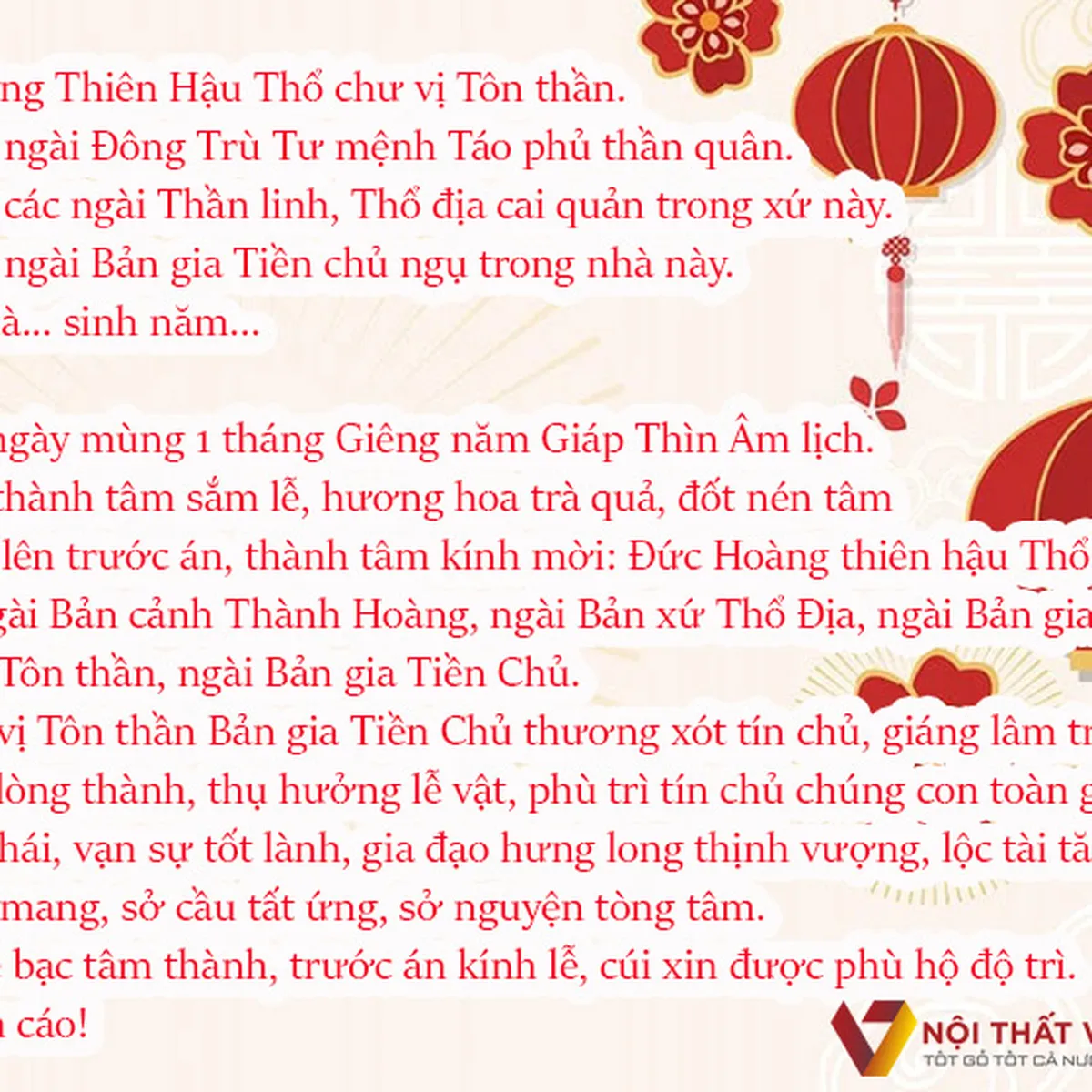 văn khấn ngày mùng 1 tết