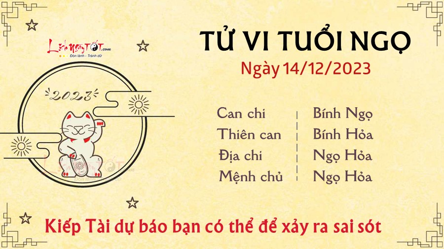 Tử vi tuổi Ngọ 14/12