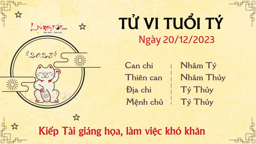 Tử vi tuổi Tý ngày 20/12