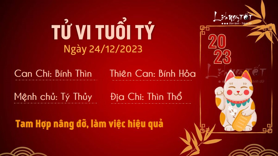 Tử vi ngày 24/12 của 12 con giáp: Dự đoán chi tiết, chuẩn xác & dễ ứng dụng nhất hôm nay