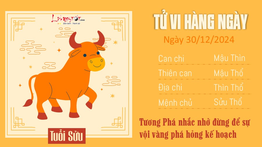 tử vi tuổi Sửu 30/12