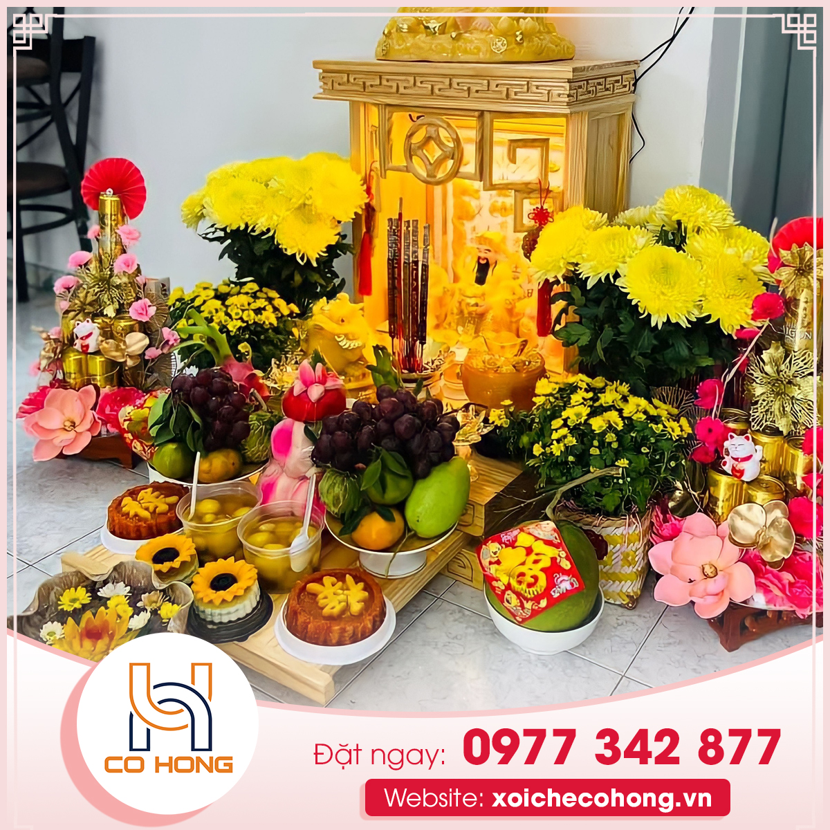 Cúng xe công ty đầu năm cầu an toàn may mắn