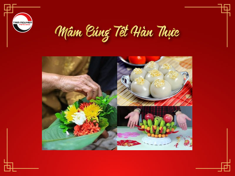 Mâm cúng tết Hàn Thực truyền thống với bánh trôi bánh chay