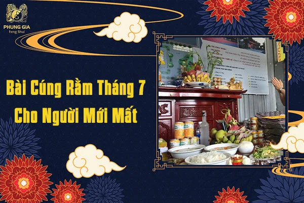 Mâm lễ cúng rằm tháng 7 ngoài sân đầy đủ