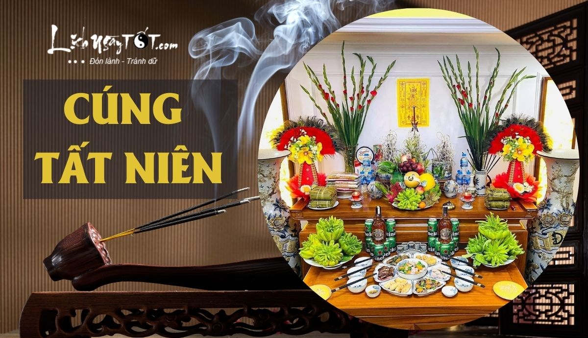 Bài cúng tất niên ngoài trời theo phong tục truyền thống