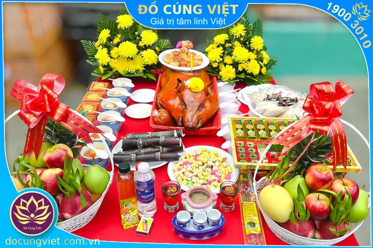 Mâm lễ cúng cô hồn truyền thống đầy đủ