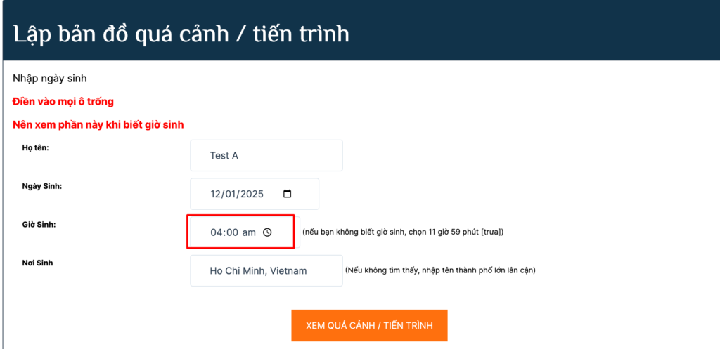Xác định giờ sinh chuẩn cho tử vi