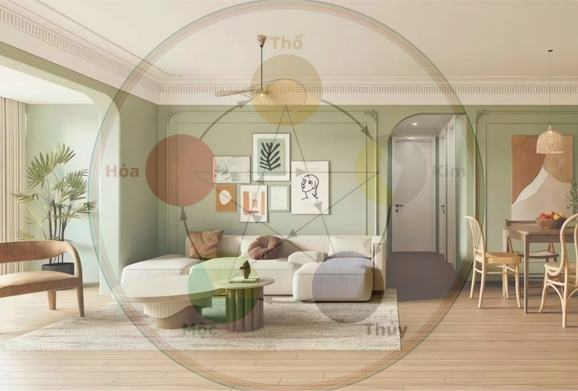 Bố trí nội thất hài hòa theo ngũ hành