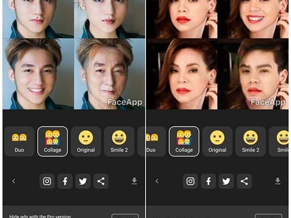 App đổi khuôn mặt qua thời gian
