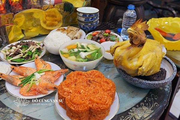 Mâm cúng rằm hàng tháng đầy đủ và trang nghiêm