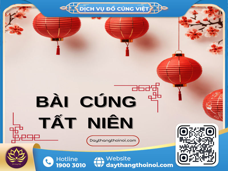 Bàn cúng tất niên truyền thống trong nhà đầy đủ lễ vật