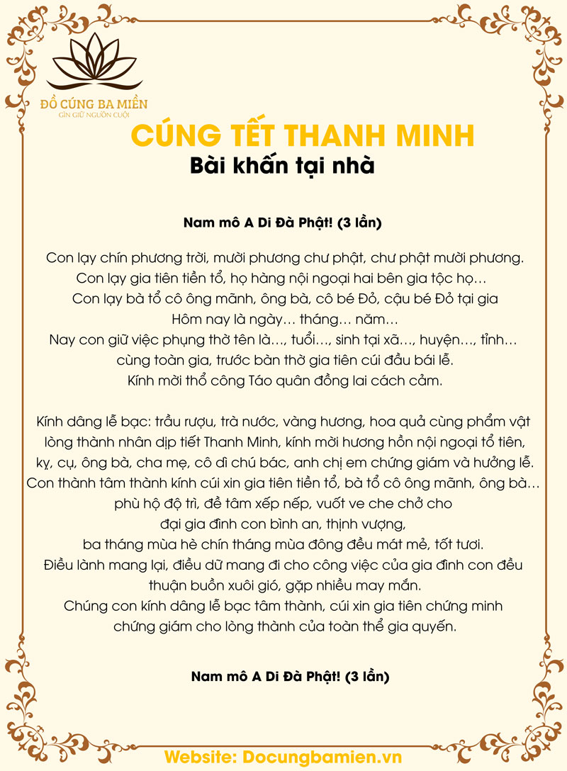 Bài cúng thanh minh ngoài mộ đầy đủ và chuẩn nhất