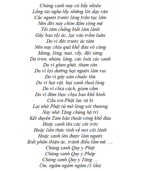 Bài cúng phóng sinh đúng cách và ý nghĩa nhất