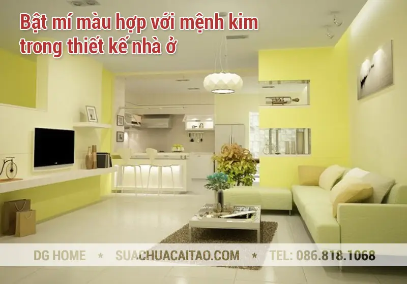 Phòng khách hiện đại hợp mệnh kim sang trọng