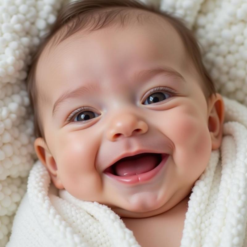 Em bé sơ sinh đang ngủ trong giấc mơ yên bình