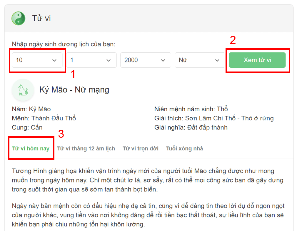 Xem tử vi online miễn phí chính xác năm 2024