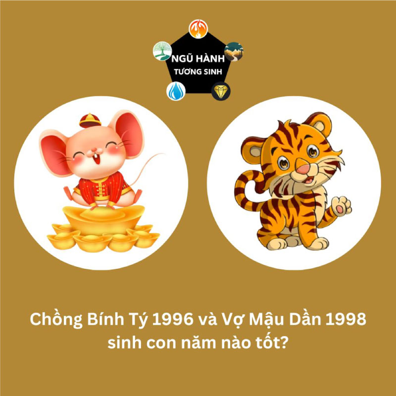 Chồng 1998 vợ 2005 sinh con năm nào hợp