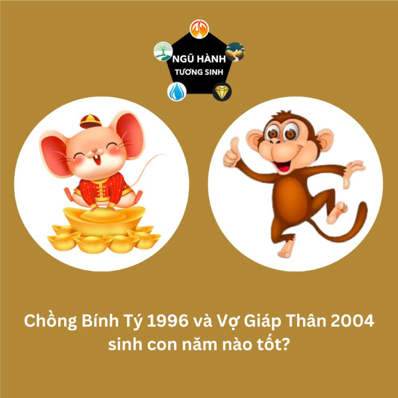 Chồng 1996 vợ 2004 sinh con năm nào hợp