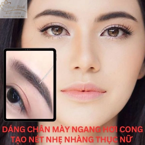 Hình dáng lông mày ngang tự nhiên