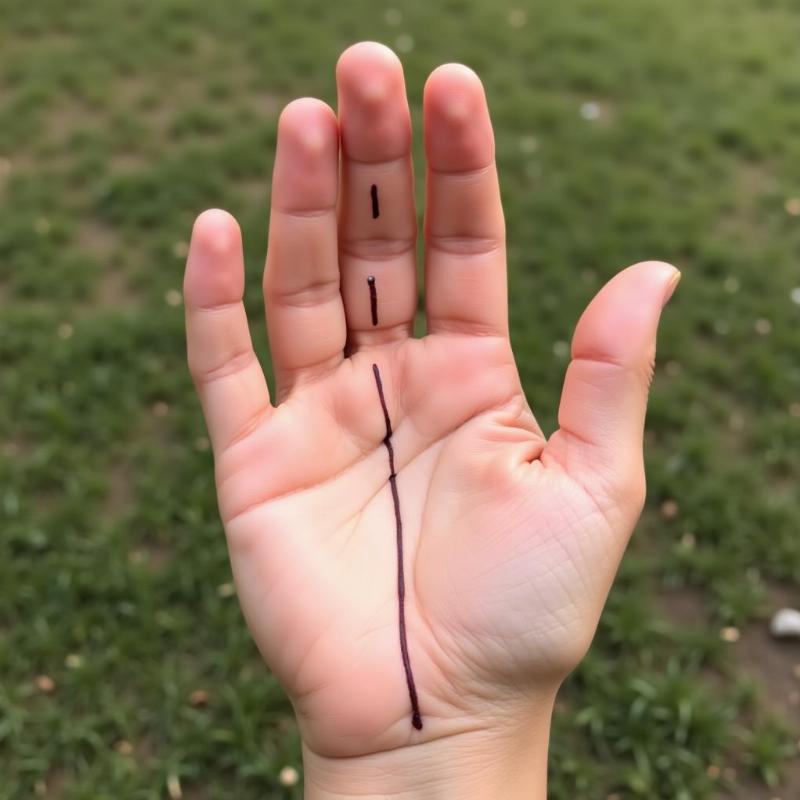 Bàn tay với nhiều đường chỉ tay nổi bật