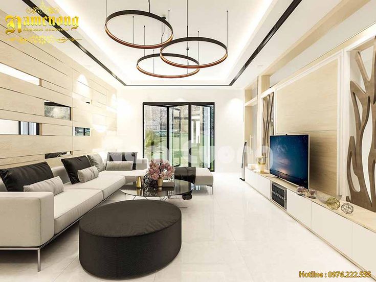 Phòng khách hiện đại hợp mệnh Thủy sang trọng