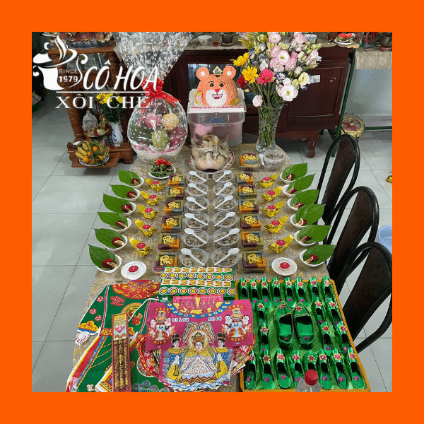 Bàn cúng thôi nôi cho bé đơn giản dễ làm