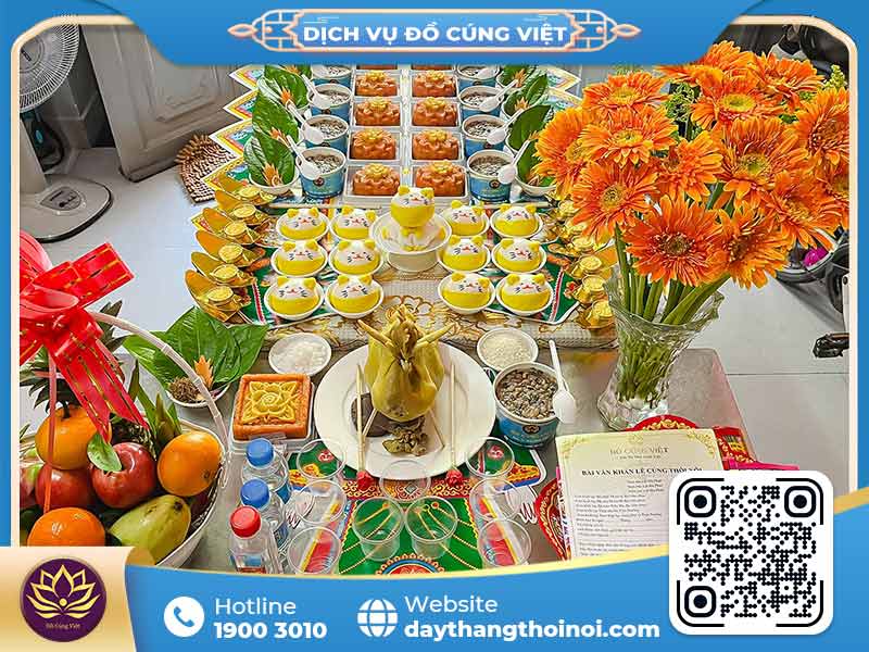 Mâm cúng thôi nôi bé trai đầy đủ và trang trọng