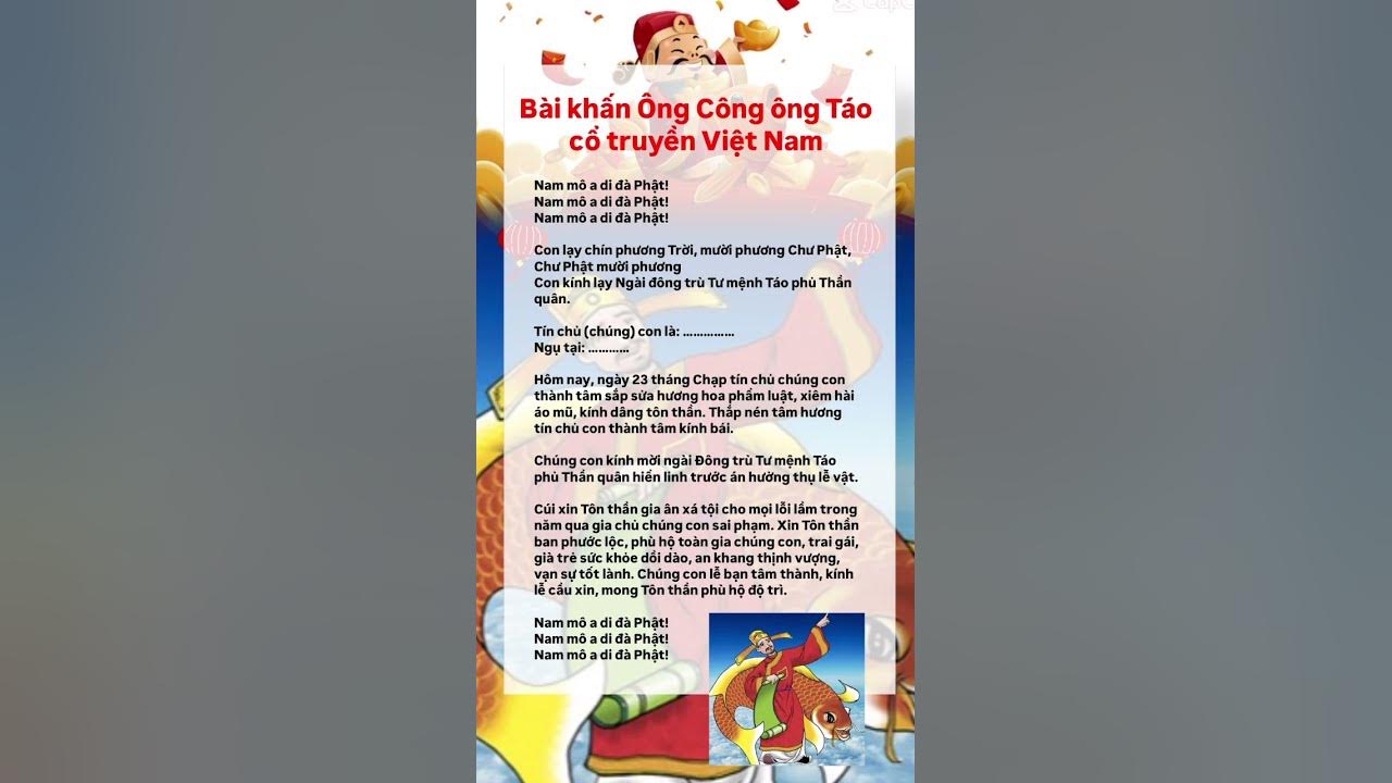 Bài khấn cúng ông táo đơn giản dễ đọc