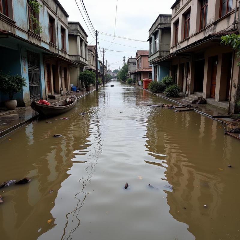Nước lụt ngập đường phố trong giấc mơ