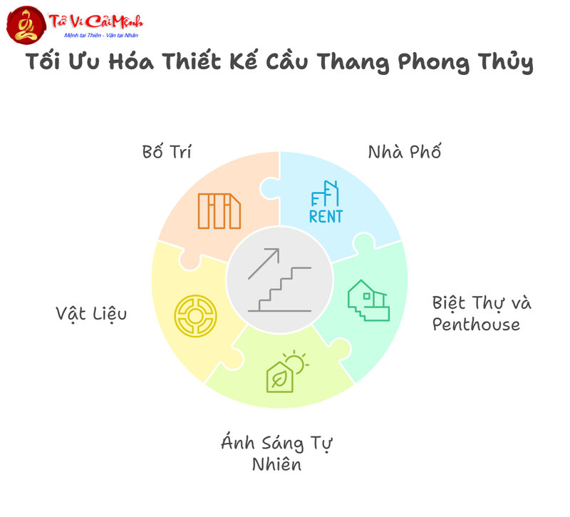 Cầu thang đẹp hợp phong thuỷ cho nhà ở hiện đại
