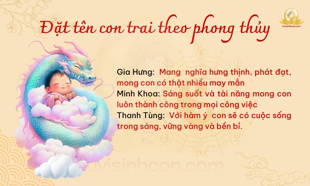 Đặt tên con trai ý nghĩa và hợp phong thủy