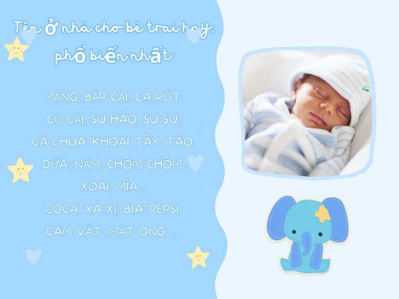 Đặt tên ở nhà ý nghĩa cho bé trai