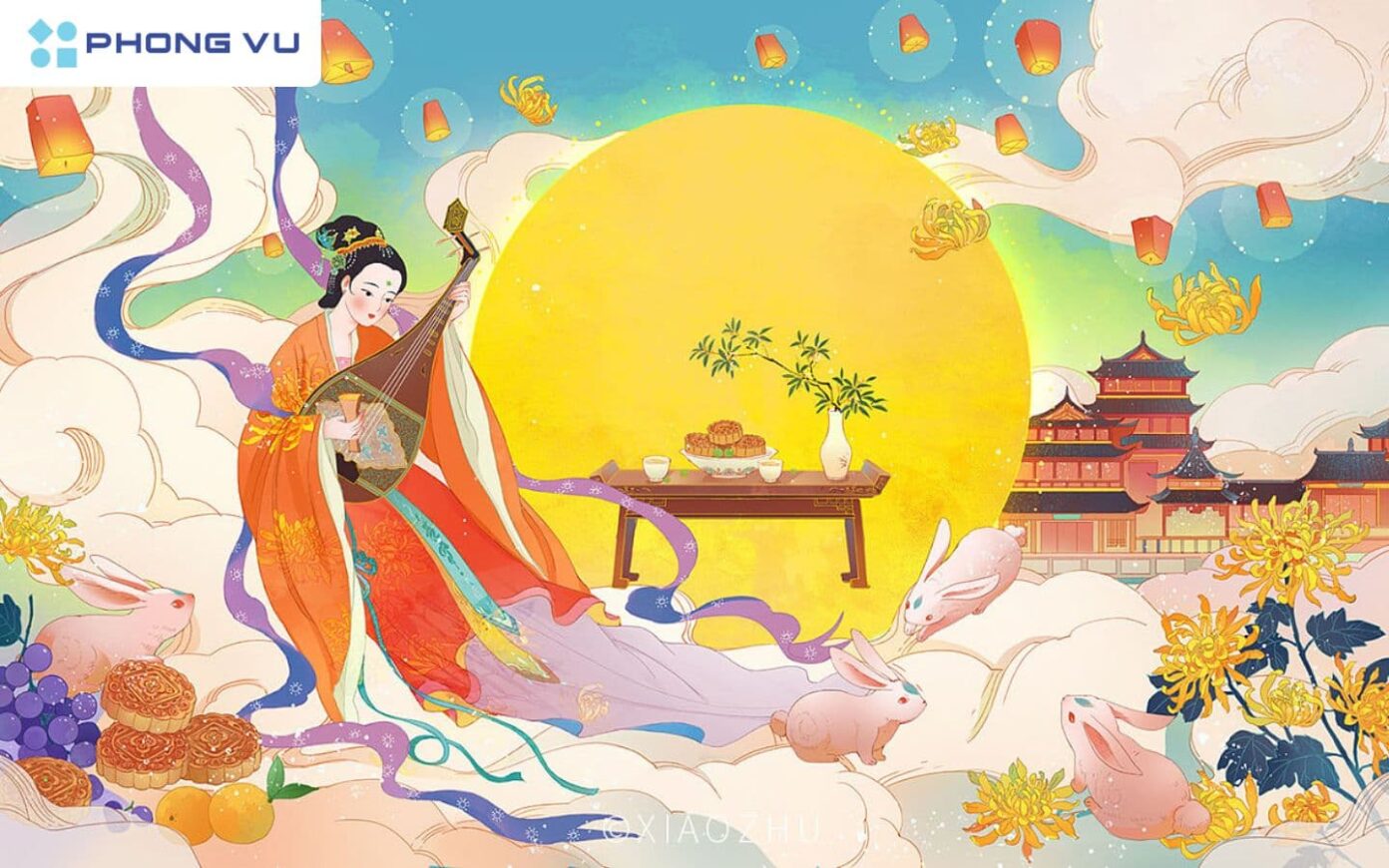 Mâm cỗ cúng tết Trung Thu truyền thống đầy đủ