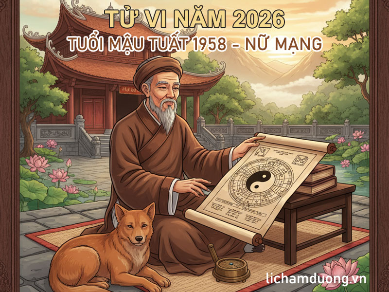 Tử vi nữ Mậu Tuất 1958 năm 2026 chi tiết