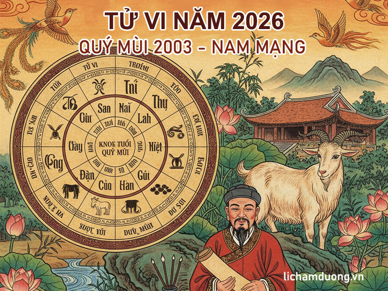 Tử vi nam Quý Mùi 2003 năm 2026 chi tiết