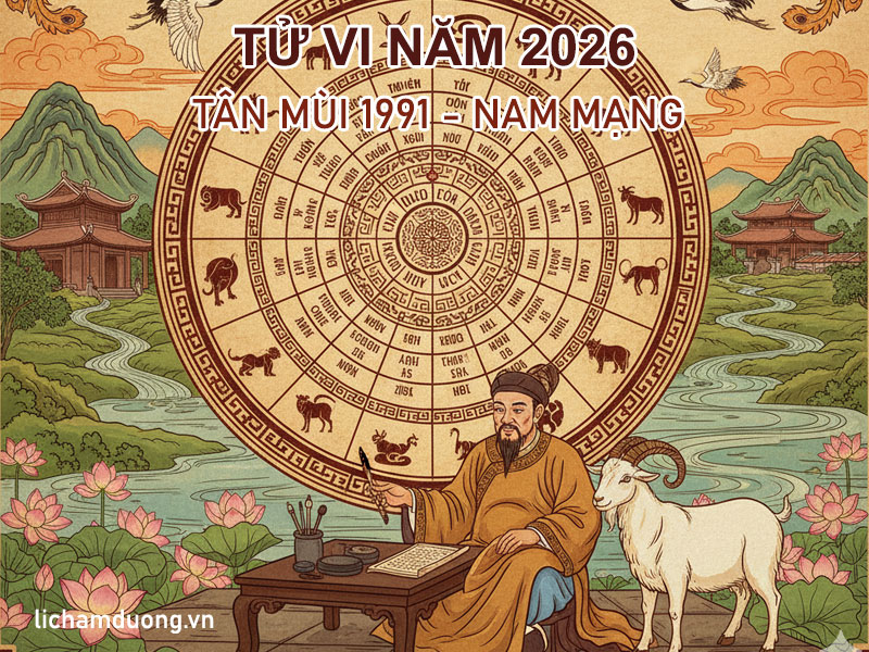 Tử vi nam Tân Mùi 1991 năm 2026 chi tiết