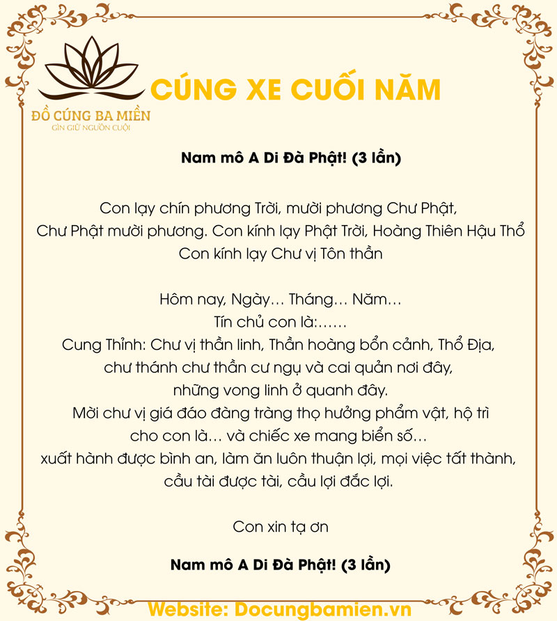 Cúng xe mới ngày đầu lấy xe về nhà