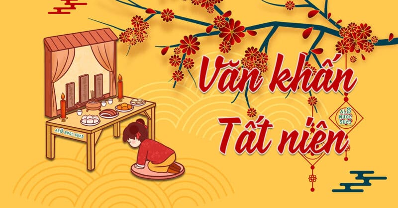 Bàn cúng tất niên truyền thống trong nhà đầy đủ lễ vật