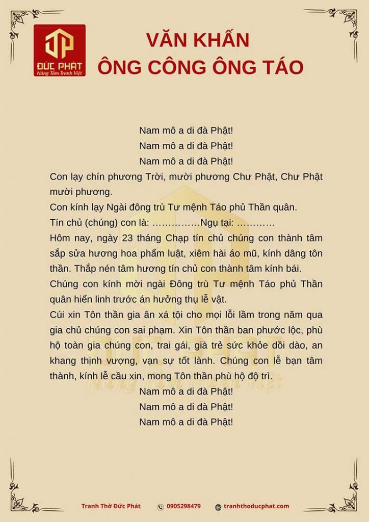 Bàn thờ chuẩn bị lễ cúng ông Táo truyền thống